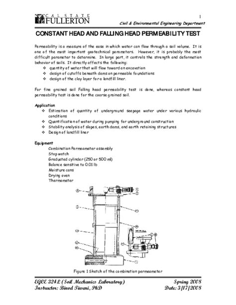 constant head permeability test pdf